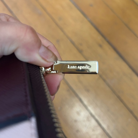 Kate Spade Burgundy Rose Smoke Pink Large Continental Wallet - Picture 4 of 5